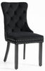 Plush Velvet Dining Chairs with Knocker 1 2 4 6 Black Grey Beige Stud Detailing