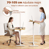 Mobile Over Bed Desk Height Adjustable Standing Laptop Cart-Natural