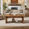 47-Inch Solid Wood Coffee Table, Farmhouse Rectangular Center Cocktail Tea Table