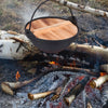 1 set of Outdoor Cast Iron Pot Camping Hanging Cookware Cooking Pot with Lid