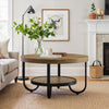 2-Tier Round Coffee Table for Living Room, 31.1-Inch Center Cocktail Tea Table
