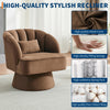 360° Swivel Accent Chair Upholstered Barrel Chair w/Striped Backrest Living Room