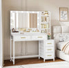 Dressing Table With 5 Drawers LED Mirror Set Makeup Desk Vanity Table Bedroom