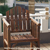 Wooden Patio Dining Chair with Armrests and Reclined High Backrest