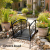 1.2M Metal Garden Bridge with Safety Railings, Outdoor Pond Bridge