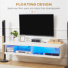 Floating TV Unit Stand, Wall Mount TV Cabinet with Storage LED Lights