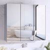 Bathroom Mirror Cabinet 3 Door Shelf Storage Wall Mounted Cupboard White Iqpwolp