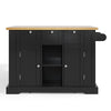 Kitchen Island Storage Trolley Cart with Drop Leaf, Drawers & Spice Racks, Black
