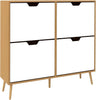 Shoe Storage Cabinet with 4 Flip Drawers for 8-16 Pairs, White