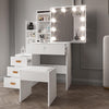 Dressing Table With Drawers Mirror Stool Set Makeup Desk Vanity Table Bedroom UK