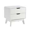 2 Drawer Bedside Scandi Legs Home Bedroom Furniture Nightstand Lamp Side Table
