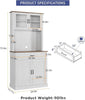 Kitchen Cabinet Hutch Storage Pantry with Microwave Stand Freestanding Buffet