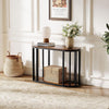 2-Tier End Table for Living Room, Industrial Narrow Side Table with Metal Frame