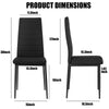 New Set of 6 Dining Chairs Padded Seat High back Metal Legs Home Furniture Krxif