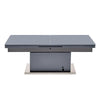 Elgin Extending Glass Top Gloss Coffee To Dining Table In Grey