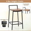5-Piece Industrial Bar Table Set, Breakfast Tables with 4 bar chairs stools