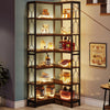 Corner Bookshelf Storage Rack Standing Shelf 7 Tier Industrial Sturdy Bookshelf