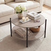 2-Tier Industrial Accent Table with Open Storage Shelf