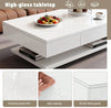 High Gloss LED Coffee Table With Storage Wooden 2 Drawer Living Room Furniture