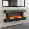 Black Wall Mounted Electric Fire with LED Light 52" Suite Fireplace Heater Flame