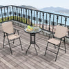 3 PCS Outdoor Folding Bistro Set with 2 Folding Chairs Patio Round Bar Table