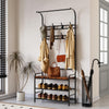 Hall Tree Shoe Bench for Entryway, 4-in-1 Coat Rack Storage Bench with 8 Hooks