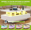 High Gloss LED Coffee Table With Storage Wooden 2 Drawer Living Room Furniture