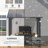 Aluminium Lean-To Gazebo, Wall-Mounted Hardtop Roof Pergola for Garden & Patio