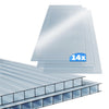 4mm Clear Twinwall Greenhouse Polycarbonate Sheet | 1220mm x 610mm (48" x 24")