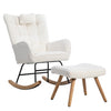 NURSING ROCKING CHAIR WITH HIGH BACKREST AND FOOTSTOOL ROCKING CHAIR FOR NURSERY