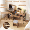 COSTWAY Makeup Vanity Table Vanity Desk with Mirror and Lights