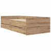 Bed Frame with Drawer Artisan Oak 100 x 200 cm Solid Pine Wood