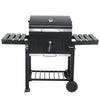 Large Rectangular Adjustable Charcoal BBQ Grill Garden Barbecue Trolley Wheels