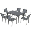 7 Piece Garden Dining Set, Outdoor Furniture w/ 6 Stackable Chairs