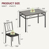 5-Pcs Dining Table Set w/ 4 Upholstered Chairs,Space-Saving Compact Design for 4