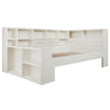 Wooden Daybed 3ft Single Bed w/ Charging Headboard & Bookcase Footboard, White
