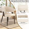 Dining Chairs Set of 6 Armchair for Living Room Metal Legs Kitchen Chairs, Beige