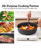 Nonstick Deep Frying Pan with Lid, 30 Cm/5.7 L Large Skillet,Granite Stone Saut,