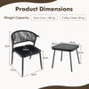 3 Piece Outdoor Wicker Furniture Set Patio Rattan Conversation Set with Table