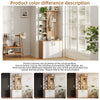 Coat Rack Shoe Storage 5 Shelves Closed Cabinet 4 Hooks Entryway 180cm White/Oak