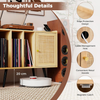 Record Player Stand Vinyl Storage 220 Albums Charging Station Rattan Door Modern