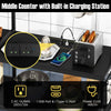 Kitchen Utility Storage Shelf 5-Tier Coffee Bar Table with Power Outlets-Black