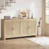 4‑Door Rattan Sideboard Storage Cabinet – Kitchen & Living Room MDF Cupboard