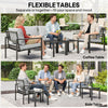 5 Piece Garden Furniture Set, Metal Garden Sofa Set with Cushions, Light Grey