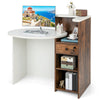White Reception Desk Front Counter Desk w/ Drawer
