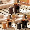 40CM/60CM Coffee Table Round Wood Side Table Sets With Hidden Storage Walnut
