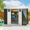 8 x 4 ft Garden Storage Shed, Outdoor Metal Shed, Dark Grey