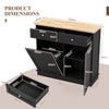 70L Kitchen Tilt Out Trash Cabinet Trash Can Cabinet-Black