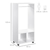 Open Wardrobe Clothes Rail Bedroom Clothes Storage Rod Shelves White