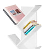 Book Shelf Free-Standing Modern Wood Criss Cross 8-Tier Display Tree Gloss White